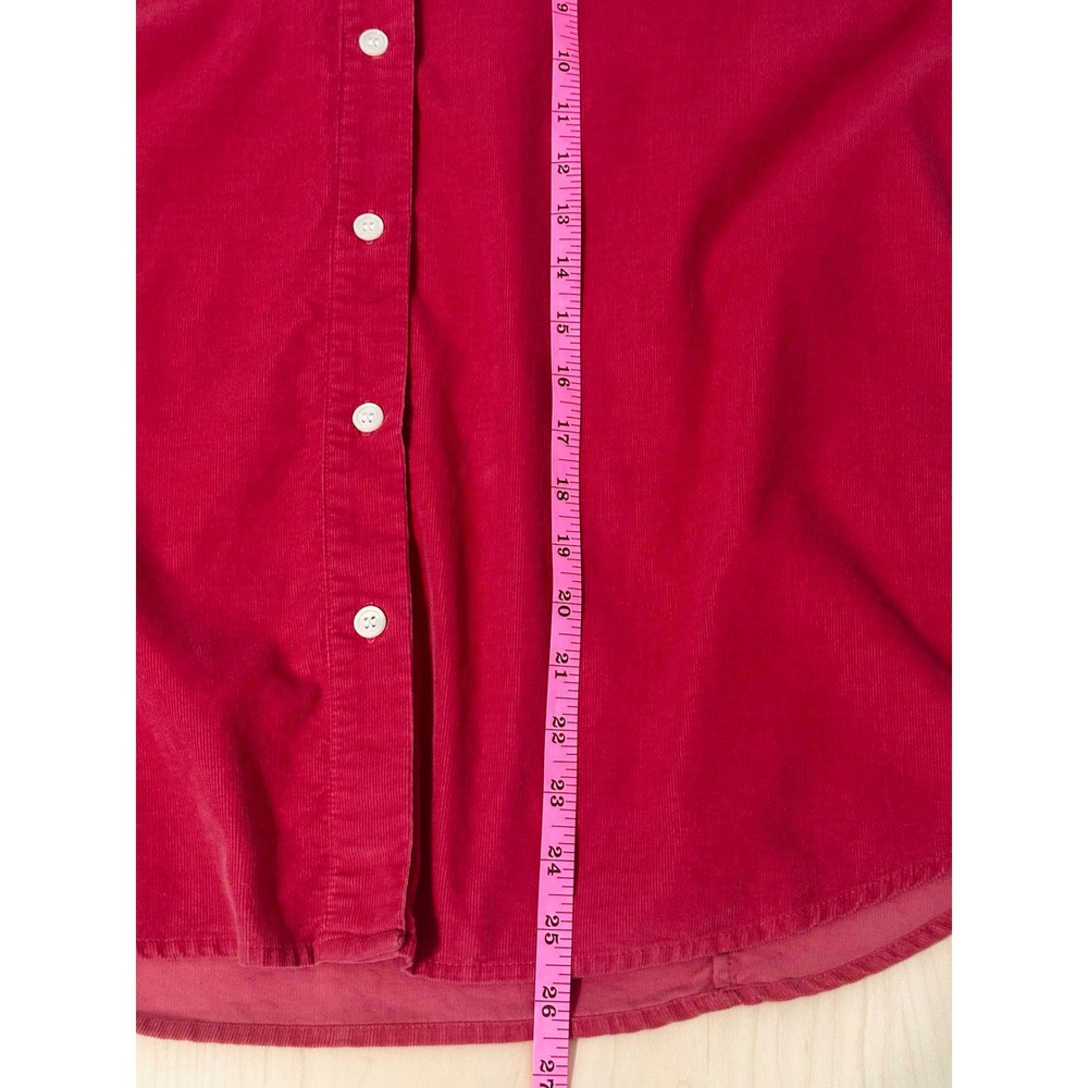 Liz Claiborne Lizsport Red Corduroy Button Down Shirt Womens XL Long Sleeve - Picture 6 of 6